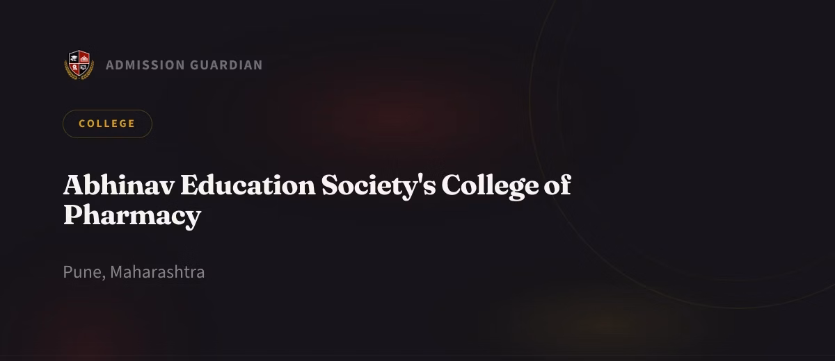 Abhinav Education Society's College of Pharmacy cover photo 1