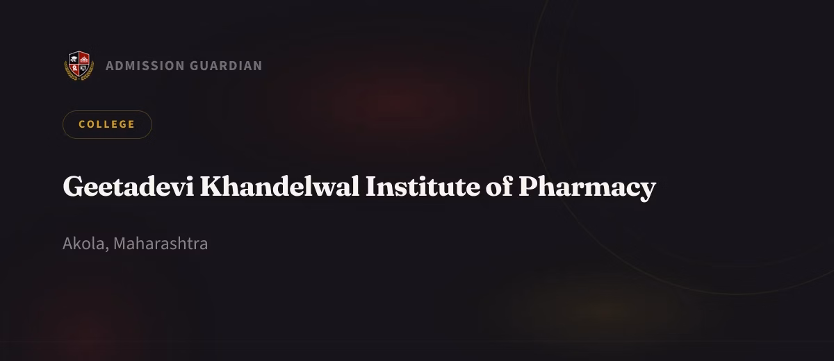 Geetadevi Khandelwal Institute of Pharmacy cover photo 1