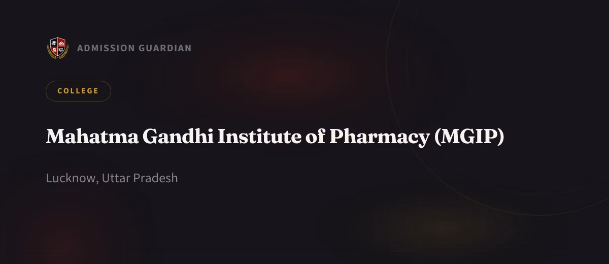 Mahatma Gandhi Institute of Pharmacy (MGIP) cover photo 1
