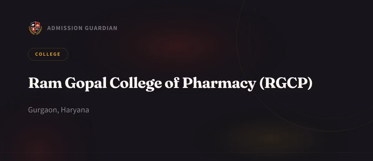 Ram Gopal College of Pharmacy (RGCP) cover photo 1