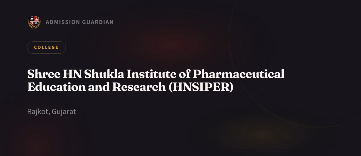 Shree HN Shukla Institute of Pharmaceutical Education and Research (HNSIPER) cover photo 1