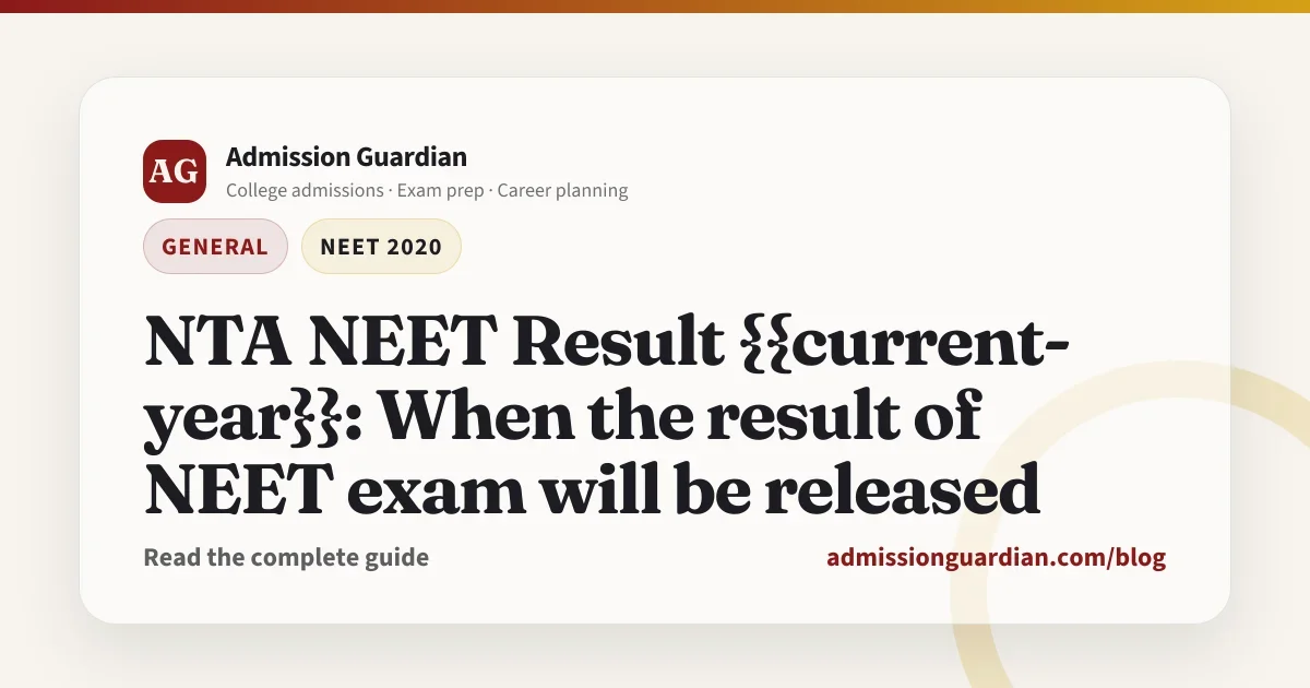NTA NEET Result {{current-year}}: When the result of NEET exam will be released