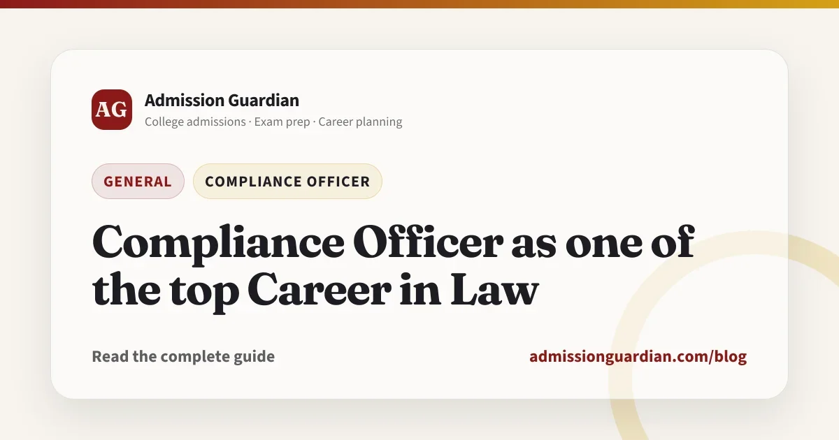 Compliance Officer as one of the top Career in Law