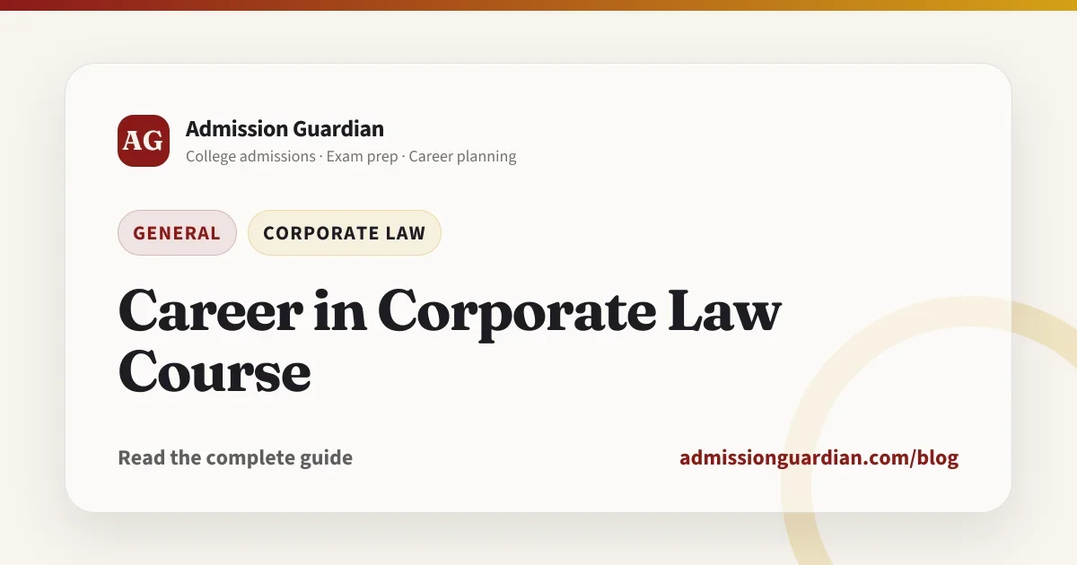 Career in Corporate Law Course