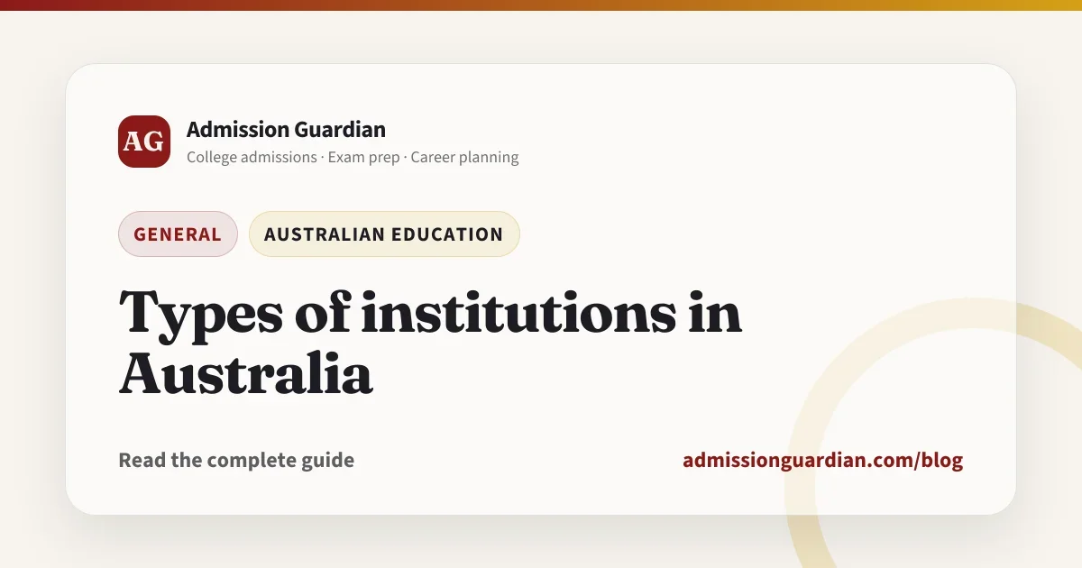 Types of institutions in Australia
