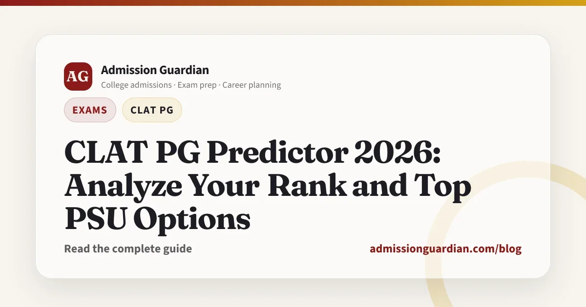 CLAT PG Predictor 2026: Analyze Your Rank and Top PSU Options