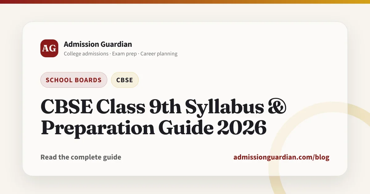 CBSE Class 9th Syllabus & Preparation Guide 2026