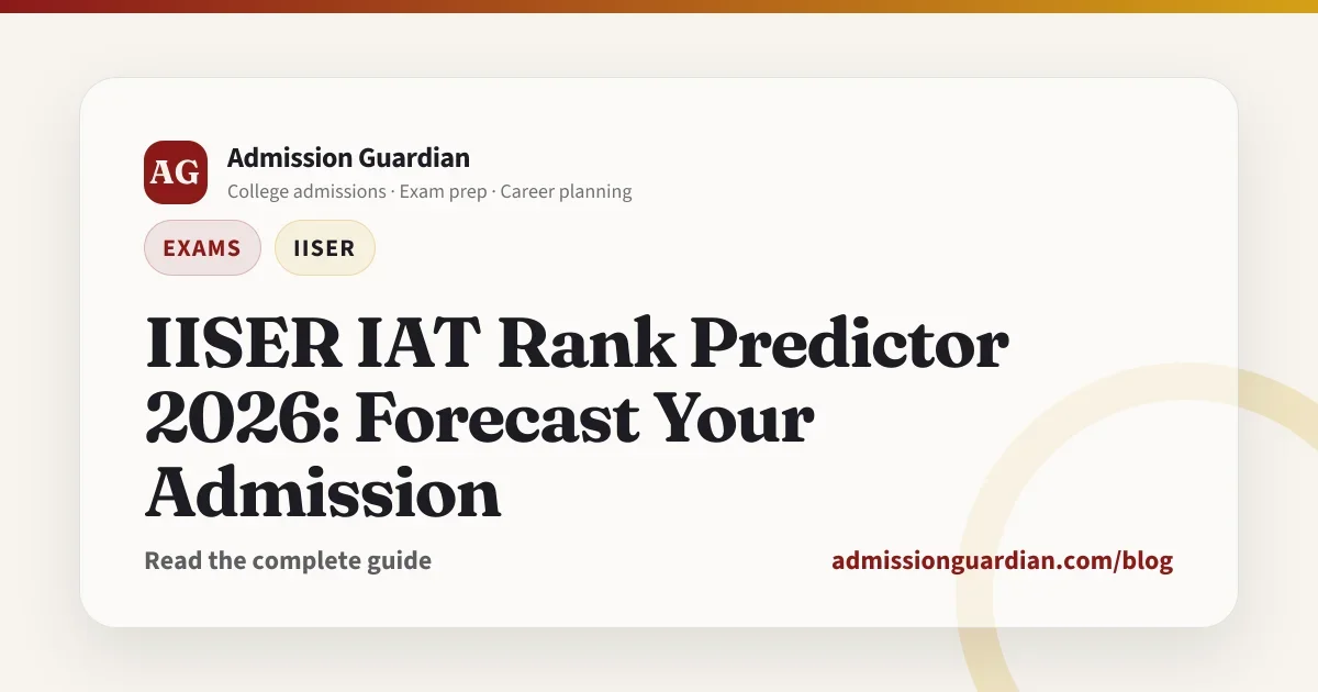 IISER IAT Rank Predictor 2026: Forecast Your Admission