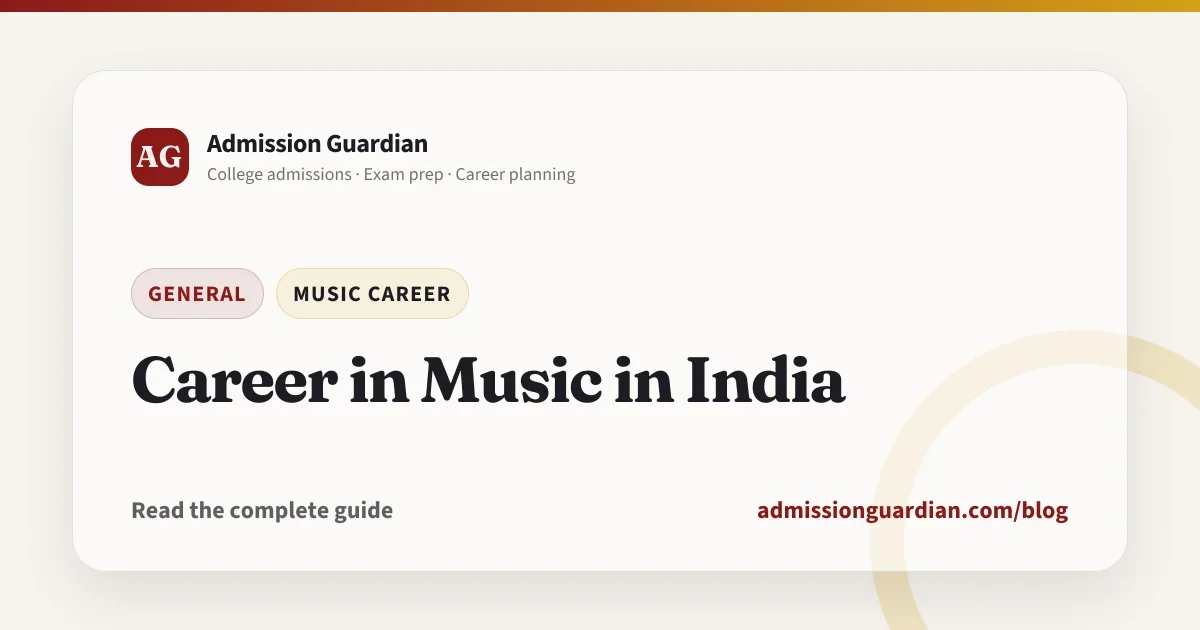 Career in Music in India
