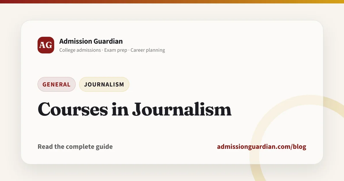 Courses in Journalism