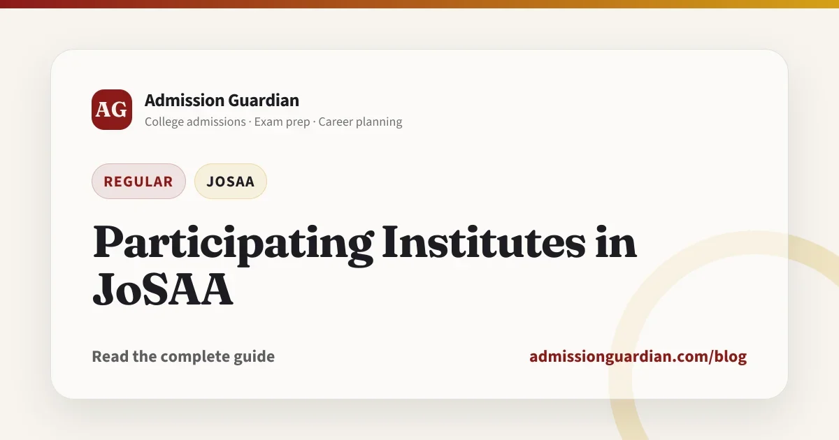 Participating Institutes in JoSAA