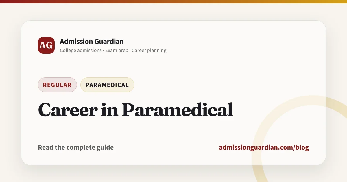 Career in Paramedical