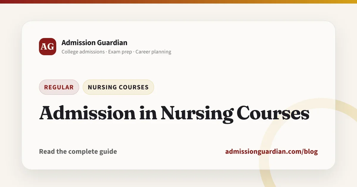 Admission in Nursing Courses