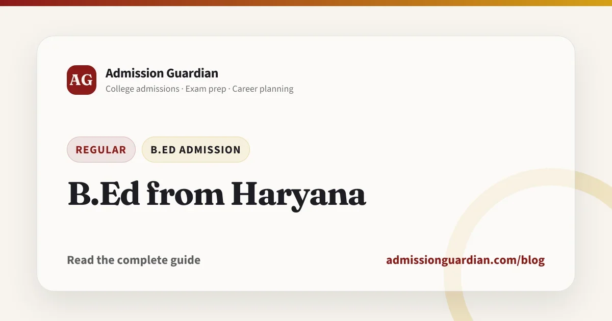B.Ed from Haryana