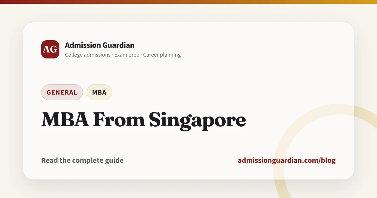 MBA From Singapore