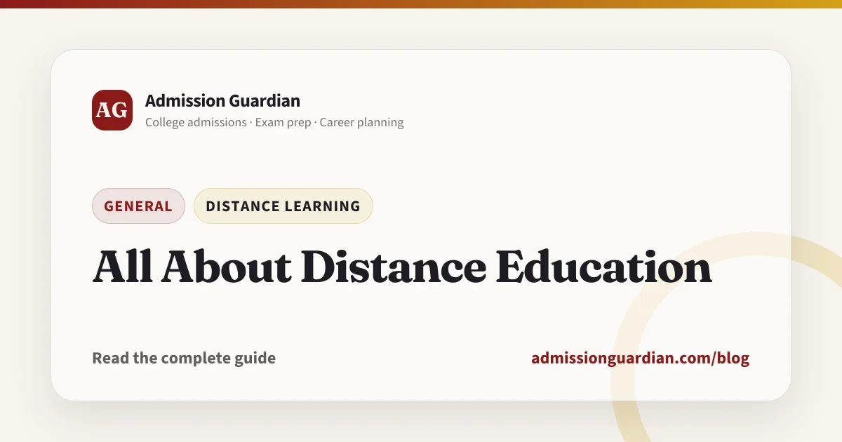 All About Distance Education