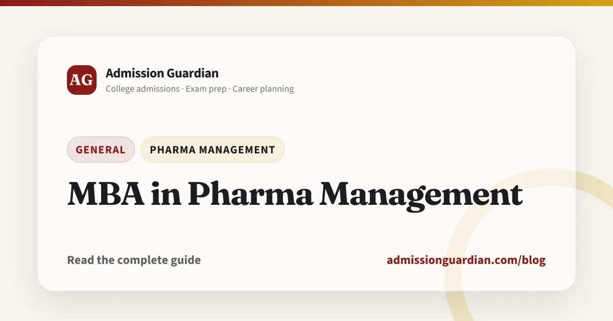 MBA in Pharma Management