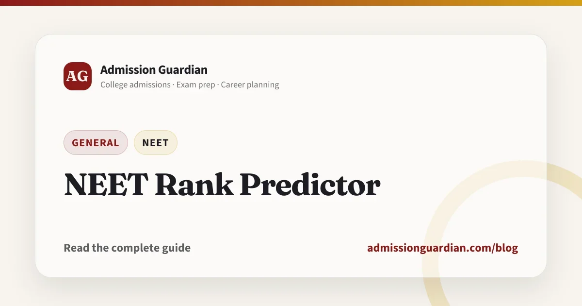NEET Rank Predictor