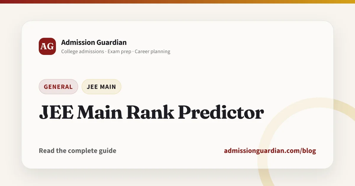 JEE Main Rank Predictor