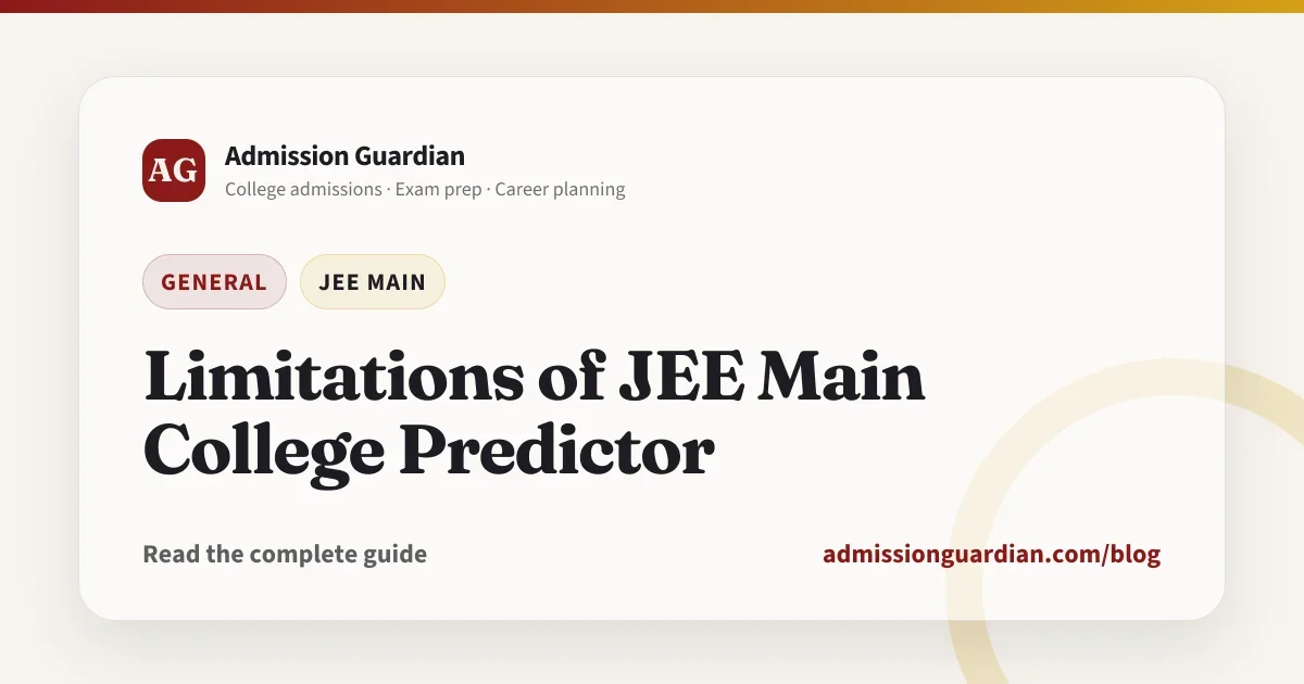 Limitations of JEE Main College Predictor