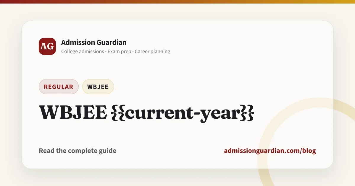 WBJEE {{current-year}}