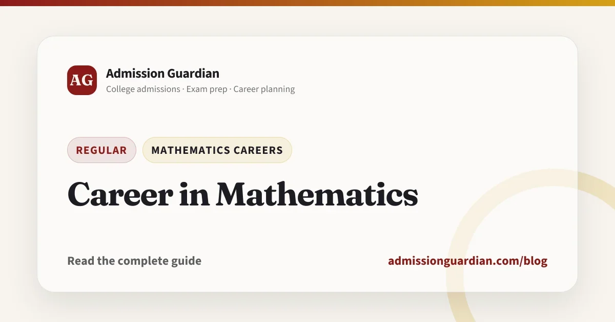 Career in Mathematics