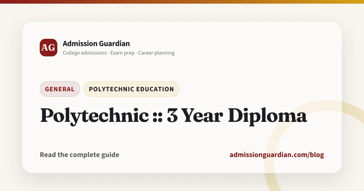 Polytechnic :: 3 Year Diploma