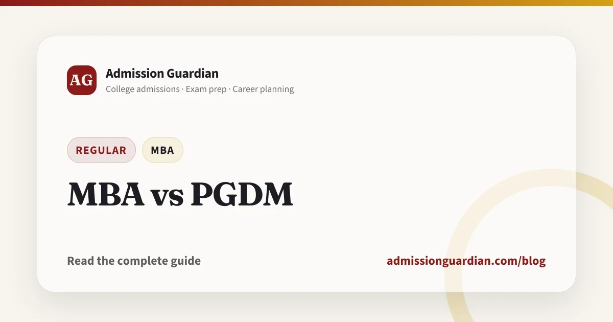 MBA vs PGDM
