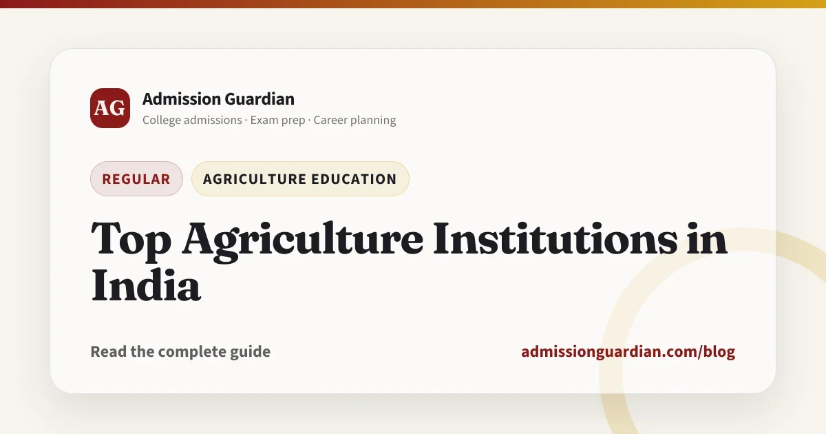 Top Agriculture Institutions in India