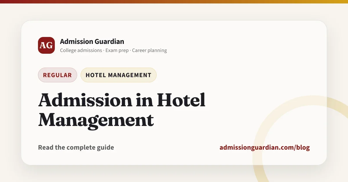 Admission in Hotel Management