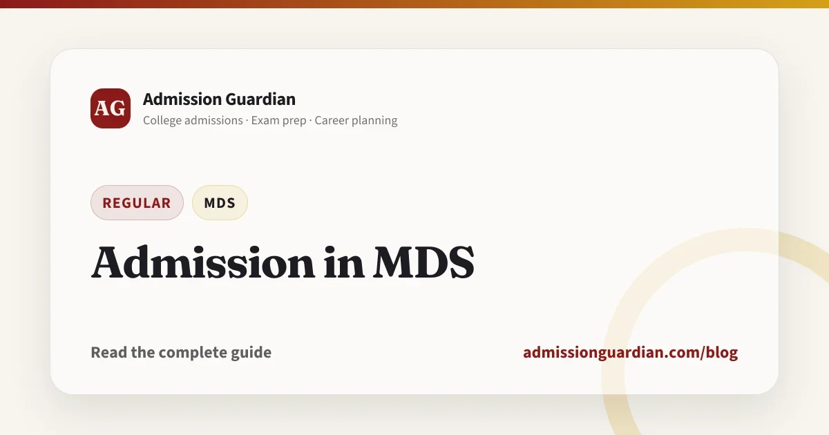Admission in MDS
