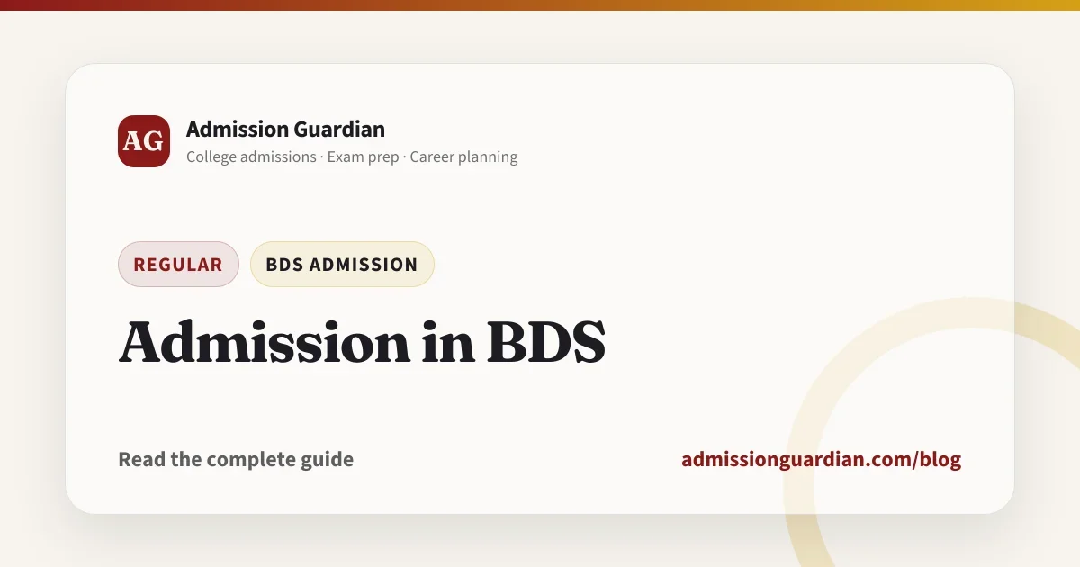 Admission in BDS