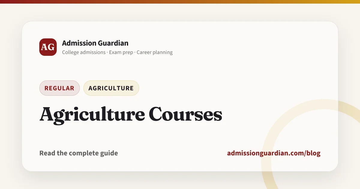 Agriculture Courses