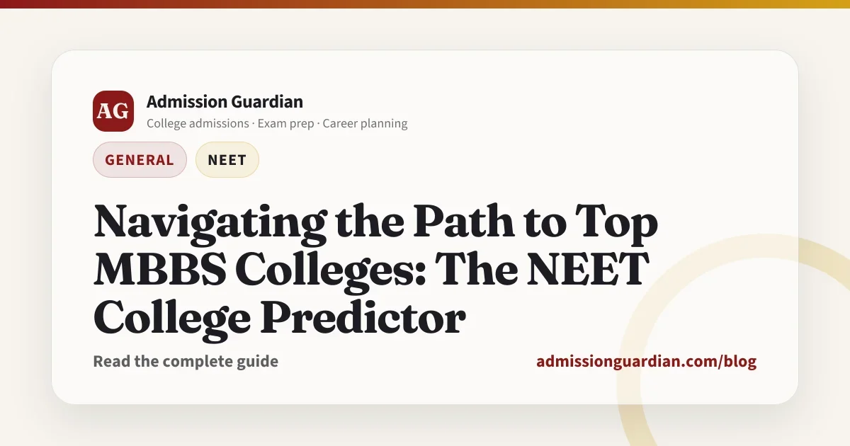 Navigating the Path to Top MBBS Colleges: The NEET College Predictor