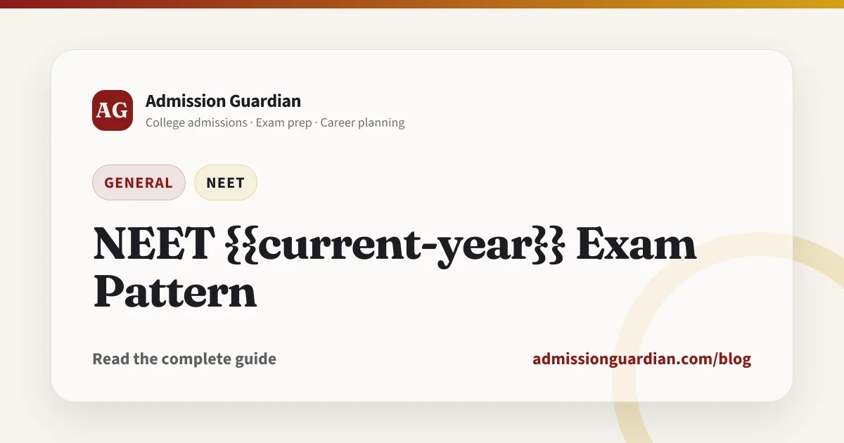 NEET {{current-year}} Exam Pattern