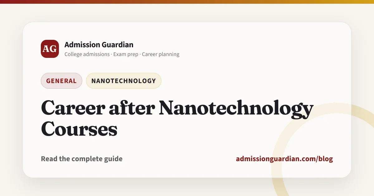 Career after Nanotechnology Courses