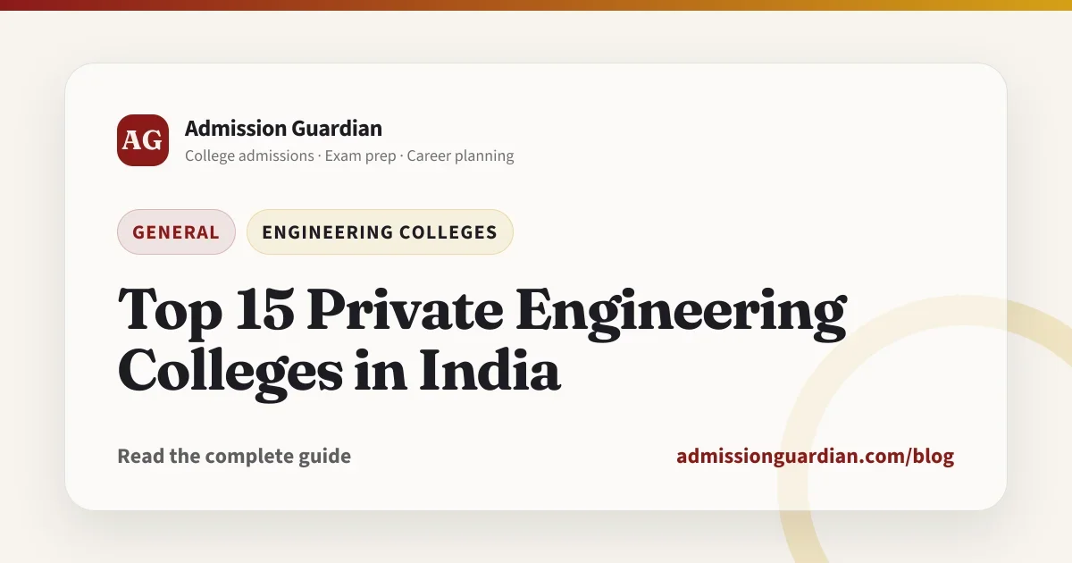 Top 15 Private Engineering Colleges in India
