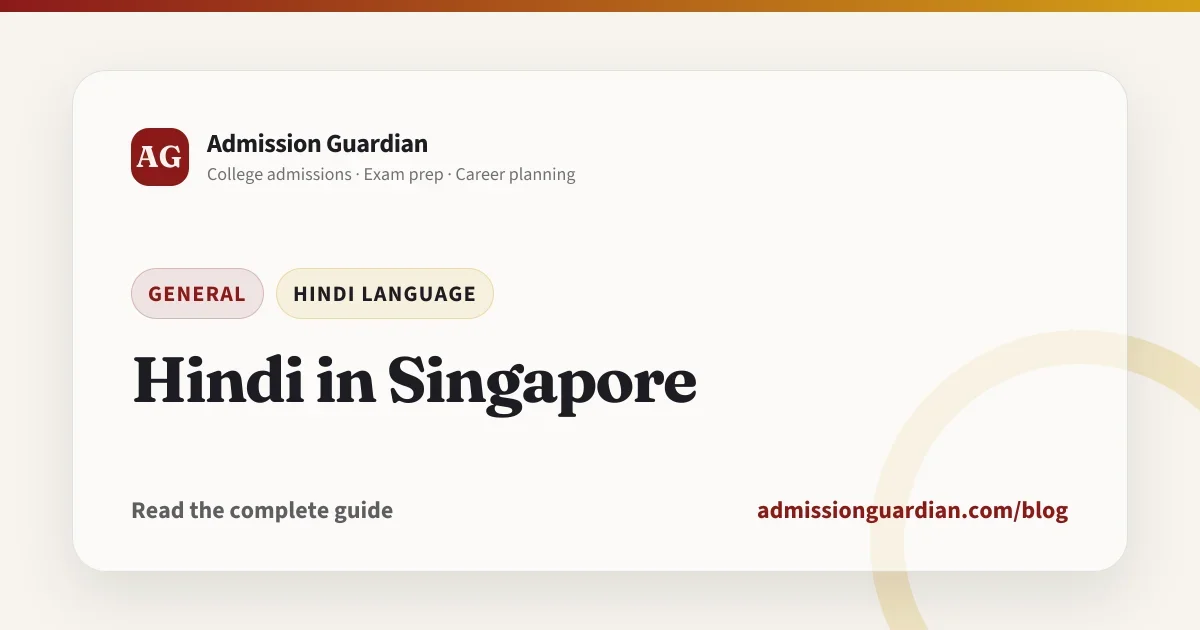 Hindi in Singapore