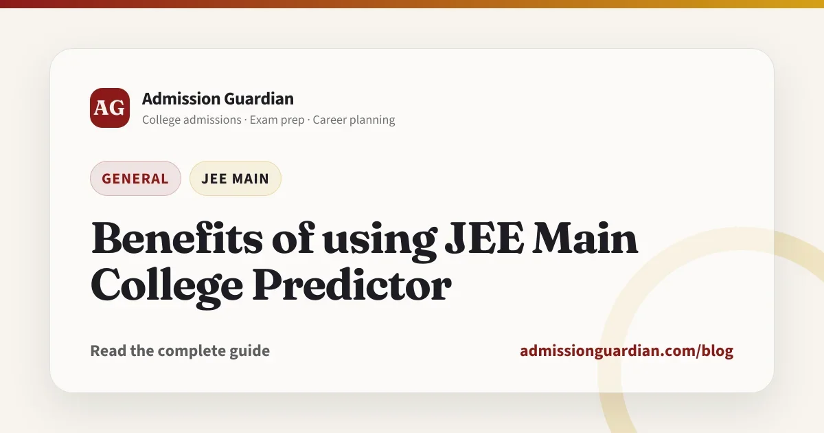 Benefits of using JEE Main College Predictor