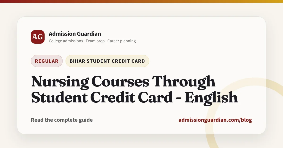 Nursing Courses Through Student Credit Card - English