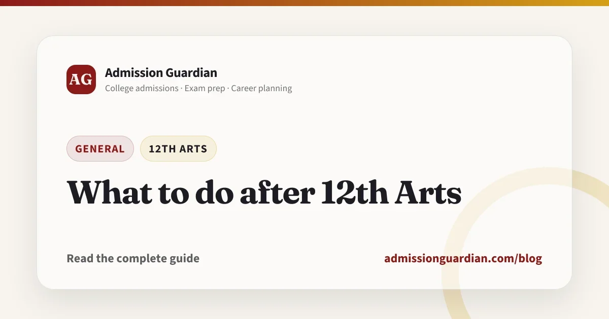 What to do after 12th Arts