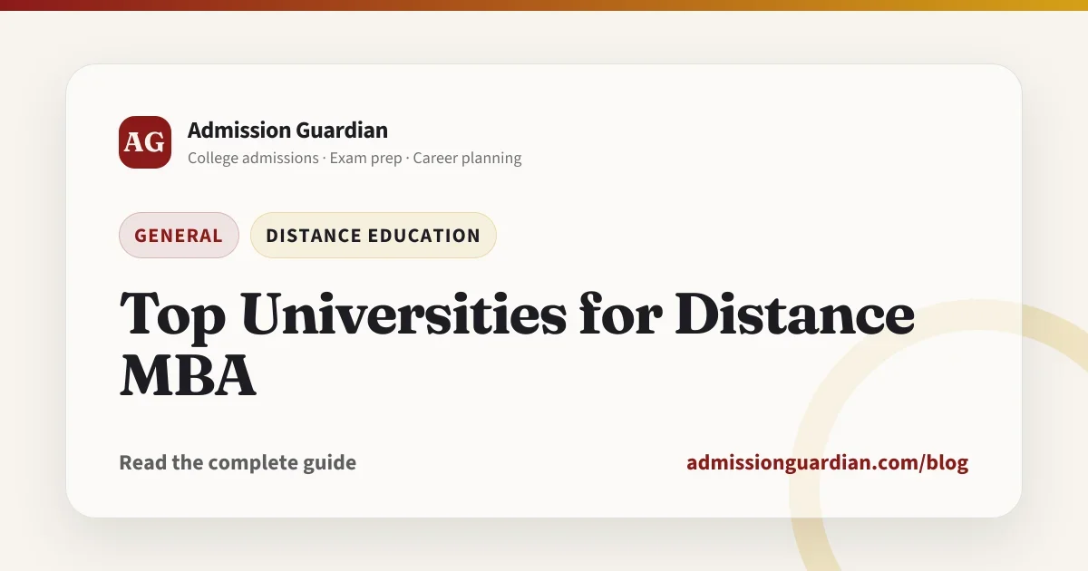 Top Universities for Distance MBA