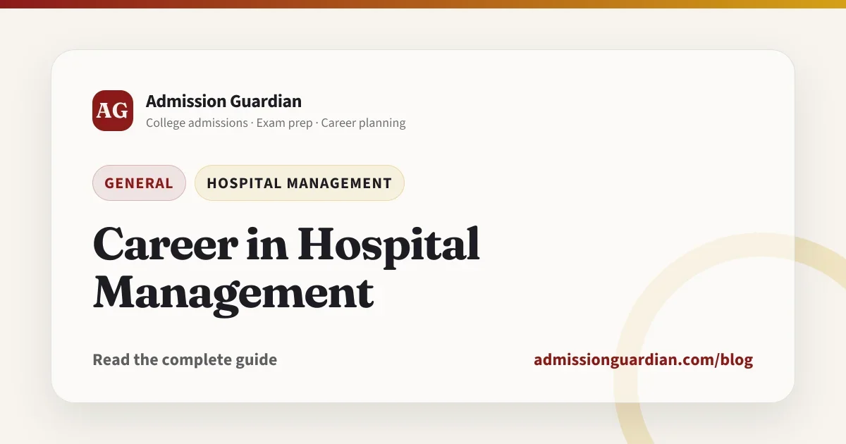Career in Hospital Management