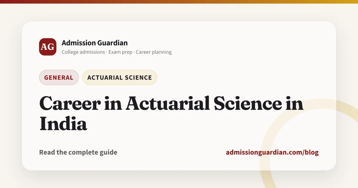 Career in Actuarial Science in India
