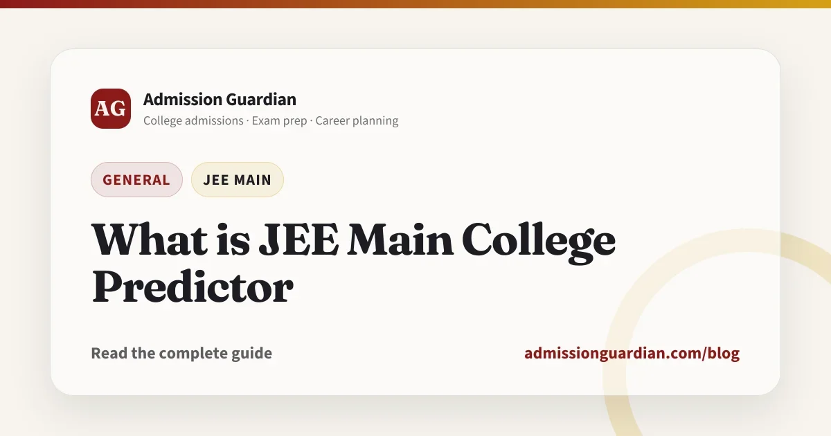 What is JEE Main College Predictor