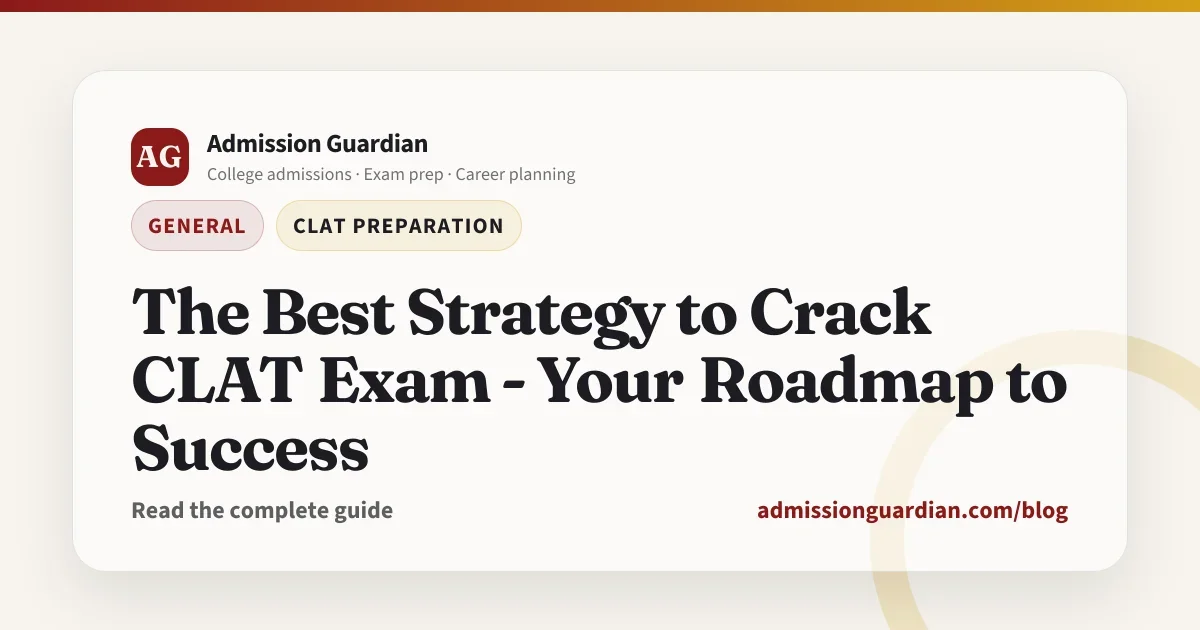 The Best Strategy to Crack CLAT Exam - Your Roadmap to Success