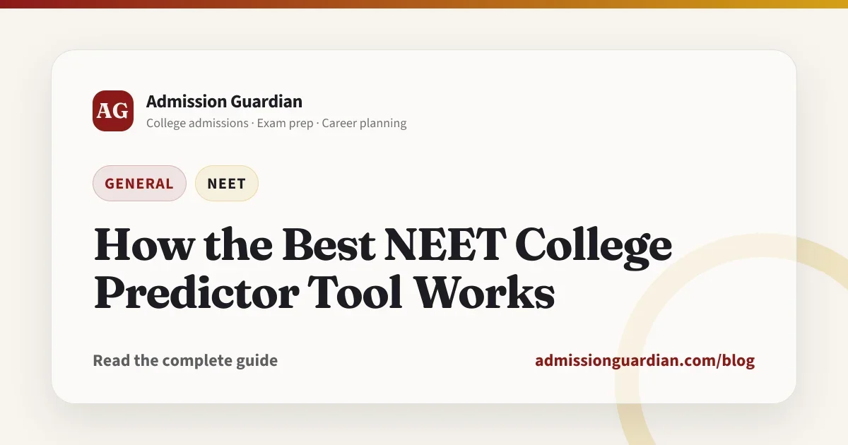 How the Best NEET College Predictor Tool Works