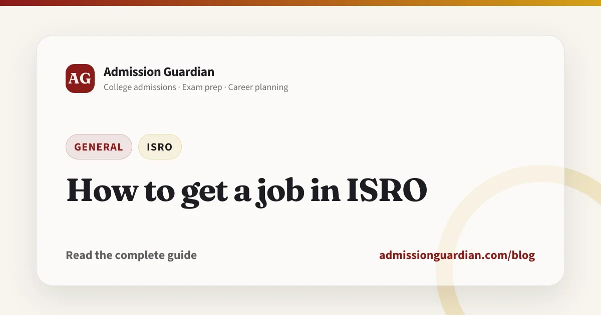 How to get a job in ISRO